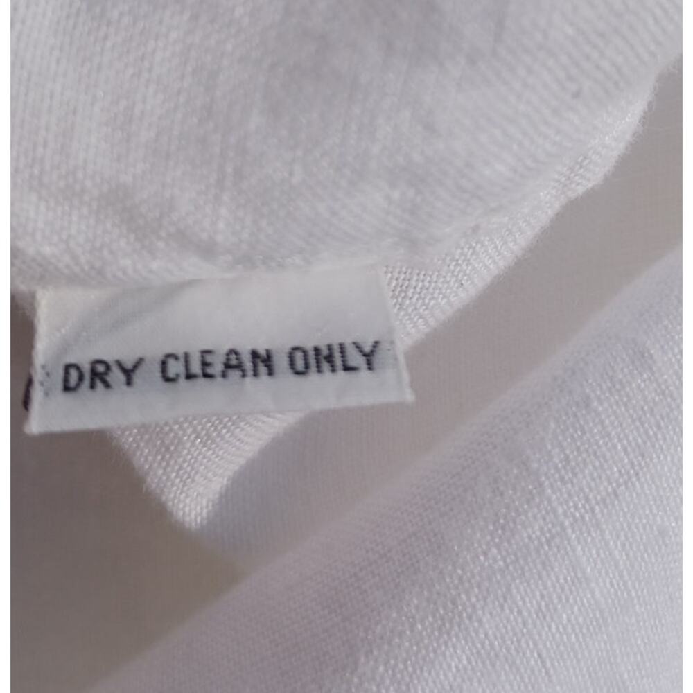 White 100% Linen Sleeveless Blouse Womens 18 Coastal Button Up Pockets Old Money - Picture 7 of 7